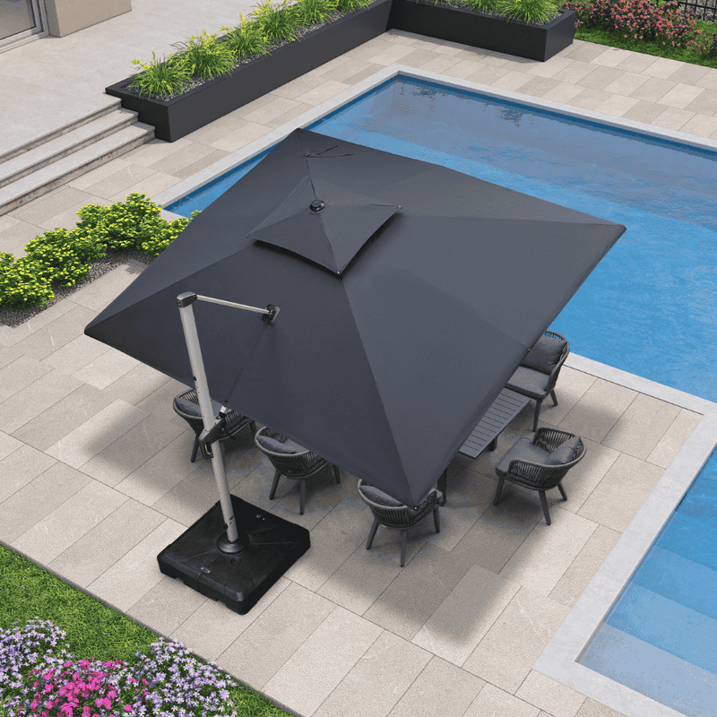 PURPLE LEAF Large Rectangular Porch Umbrella Outside Cantilever Patio Yard Umbrella