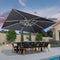 PURPLE LEAF Rectangular Large Outdoor Cantilever Umbrella With Base for Garden, Pool