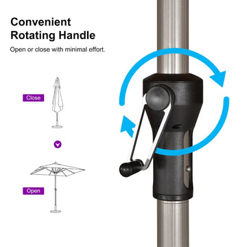 Deluxe Aluminum Table Umbrella for Garden, Patio, Porch