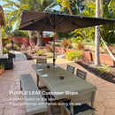 PURPLE LEAF Porch Table Umbrella with Crank and Tilt, Market Patio Umbrella