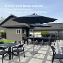 PURPLE LEAF Porch Table Umbrella with Crank and Tilt, Market Patio Umbrella