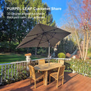 PURPLE LEAF Porch Table Umbrella with Crank and Tilt, Market Patio Umbrella