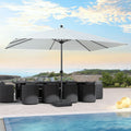 PURPLE LEAF Aluminum Outdoor Market Umbrella Patio Table Umbrella
