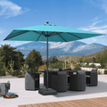 PURPLE LEAF Aluminum Outdoor Market Umbrella Patio Table Umbrella