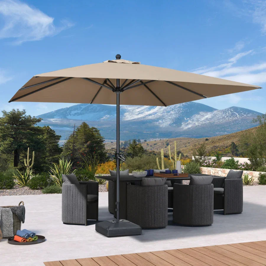 crank patio table umbrella Aluminum Market Patio Umbrella