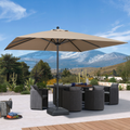 PURPLE LEAF Aluminum Outdoor Market Umbrella Patio Table Umbrella