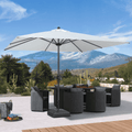 PURPLE LEAF Aluminum Outdoor Market Umbrella Patio Table Umbrella