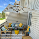 PURPLE LEAF Patio Market Umbrella Aluminum Outdoor Table Umbrella with Wood Color