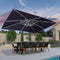 PURPLE LEAF Rectangular Large Outdoor Cantilever Umbrella With Base for Garden, Pool