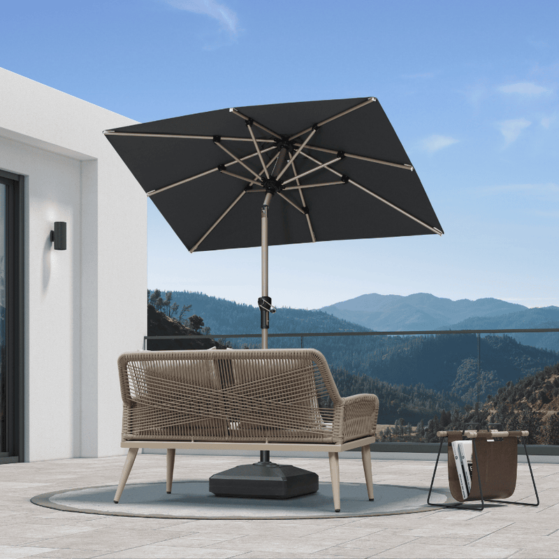 PURPLE LEAF Deluxe Aluminum Market Umbrella, Outdoor Table Umbrella for Patio, Porch