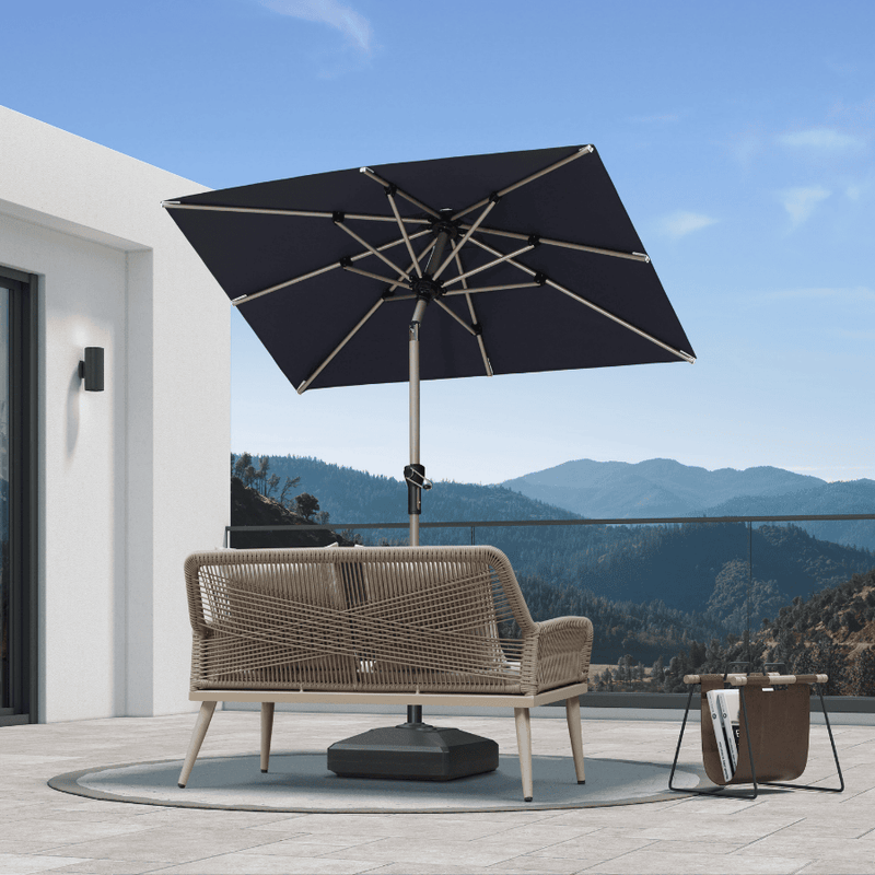 PURPLE LEAF Deluxe Aluminum Market Umbrella, Outdoor Table Umbrella for Patio, Porch