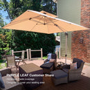 PURPLE LEAF Outdoor Windproof Umbrella, Square Cantilever Umbrella Outside Patio