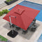 PURPLE LEAF Rectangular Large Outdoor Cantilever Umbrella With Base for Garden, Pool