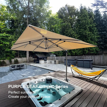 PURPLE LEAF 32.3'' X 32.3'' Offset Cantilever Umbrella Base Heavy Duty PP Plastic Stand For 9-11ft Patio Umbrellas Heavy Duty Umbrella Base PURPLE LEAF 32.3'' X 32.3'' Offset Cantilever Umbrella Base Heavy Duty PP Plastic Stand For 9-11ft Patio Umbrellas Heavy Duty Umbrella Base