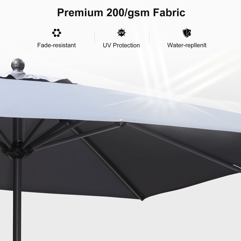 PURPLE LEAF Aluminum Patio Table Umbrella Heavy Duty Market Umbrella with Base