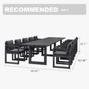 PURPLE LEAF Caesar Outdoor Dining Set Aluminum Luxury Patio Furniture Table and Chairs Set with Olifen Removable Thick Cushion and Pillow Patio Dining Sets for Garden Deck