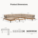 PURPLE LEAF Sicilia U-Shaped Modular Outdoor Sectional with Sunbrella Khaki Cushions Flexible Layout for Commercial Outdoor Spaces