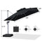 PURPLE LEAF Large Square Patio Cantilever Umbrella With Base for Garden Pool Porch