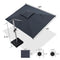 PURPLE LEAF Rectangular Large Outdoor Cantilever Umbrella With Base for Garden, Pool