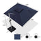 PURPLE LEAF Rectangular Large Outdoor Cantilever Umbrella With Base for Garden, Pool