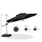 PURPLE LEAF Large Round Patio Cantilever Umbrella With Base for Deck, Pool, Backyard