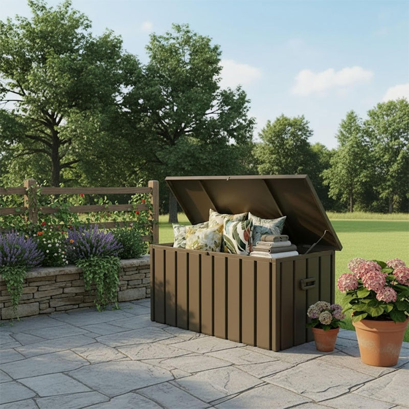PURPLE LEAF Outdoor Deck Box Waterproof Lockable Storage Box Container with Lid Deck Organization for Patio Cushions Side Table Pool Accessories Garden Tools