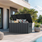 PURPLE LEAF Outdoor Deck Box Waterproof Lockable Storage Box Container with Lid Deck Organization for Patio Cushions Side Table Pool Accessories Garden Tools