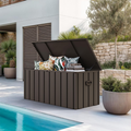 PURPLE LEAF Outdoor Deck Box Waterproof Lockable Storage Box Container with Lid Deck Organization for Patio Cushions Side Table Pool Accessories Garden Tools