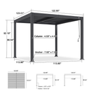PURPLE LEAF Caesar Outdoor Louvered Pergola Patio Sun Shade Shelter with Adjustable Hardtop Patio Pergola Grey