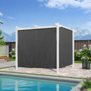PURPLE LEAF Outdoor Retractable Pergola with Double Sun Shade Canopy White Heavy-Duty Aluminum Pergola Patio Modern Pergola With Curtains