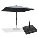 PURPLE LEAF Aluminum Patio Table Umbrella Heavy Duty Market Umbrella with Base