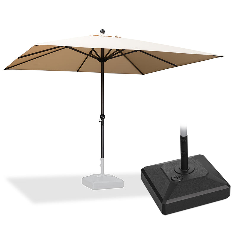 PURPLE LEAF Aluminum Patio Table Umbrella Heavy Duty Market Umbrella with Base