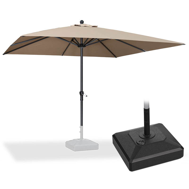 PURPLE LEAF Aluminum Patio Table Umbrella Heavy Duty Market Umbrella with Base