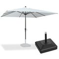 PURPLE LEAF Aluminum Patio Table Umbrella Heavy Duty Market Umbrella with Base