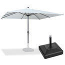 PURPLE LEAF Aluminum Patio Table Umbrella Heavy Duty Market Umbrella with Base