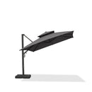 PURPLE LEAF Offset Cantilever Patio Umbrella with Charcoal Metal Frame, Vented Canopy for Yard Garden