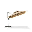 PURPLE LEAF Offset Cantilever Patio Umbrella with Charcoal Metal Frame, Vented Canopy for Yard Garden