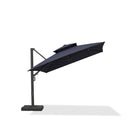 PURPLE LEAF Offset Cantilever Patio Umbrella with Charcoal Metal Frame, Vented Canopy for Yard Garden