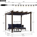 PURPLE LEAF Pergola Outdoor Retractable Metal Pergola with Canopy Patio Pergola with Shade Cover for Garden Pool Yard Beach Deck