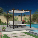 PURPLE LEAF Pergola Outdoor Retractable Metal Pergola with Canopy Patio Pergola with Shade Cover for Garden Pool Yard Beach Deck