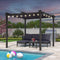 PURPLE LEAF Outdoor Retractable Pergola with Sun Shade Canopy Patio Aluminum Pergola With Lights