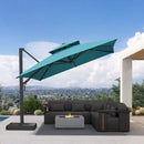 PURPLE LEAF Offset Cantilever Patio Umbrella with Charcoal Metal Frame, Vented Canopy for Yard Garden