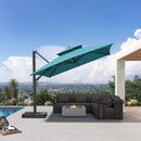 PURPLE LEAF Offset Cantilever Patio Umbrella with Charcoal Metal Frame, Vented Canopy for Yard Garden