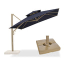 PURPLE LEAF Champagne Gold Cantilever Patio Umbrella with Base, Provence Series