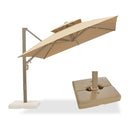 PURPLE LEAF Champagne Gold Cantilever Patio Umbrella with Base, Provence Series