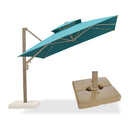 PURPLE LEAF Champagne Gold Cantilever Patio Umbrella with Base, Provence Series