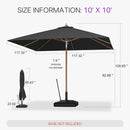 PURPLE LEAF Premium Teak‑Finish Aluminum Frame Outdoor Patio Market Umbrella with Rope Pulley Lift
