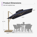 PURPLE LEAF Champagne Gold Cantilever Patio Umbrella with Base, Provence Series