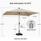 PURPLE LEAF Deluxe Aluminum Market Umbrella, Outdoor Table Umbrella for Patio, Porch
