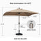 PURPLE LEAF Deluxe Aluminum Market Umbrella, Outdoor Table Umbrella for Patio, Porch